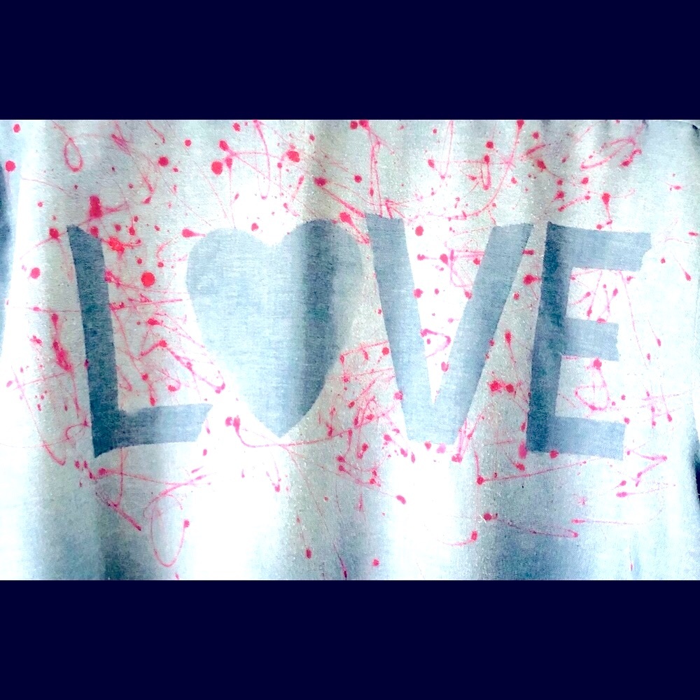 Dickies Chambray Graphic art LOVE Button down work shirt men's size XL